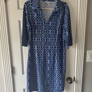 Jude Connally Blue Geo Print Michelle Dress in Jude Cloth